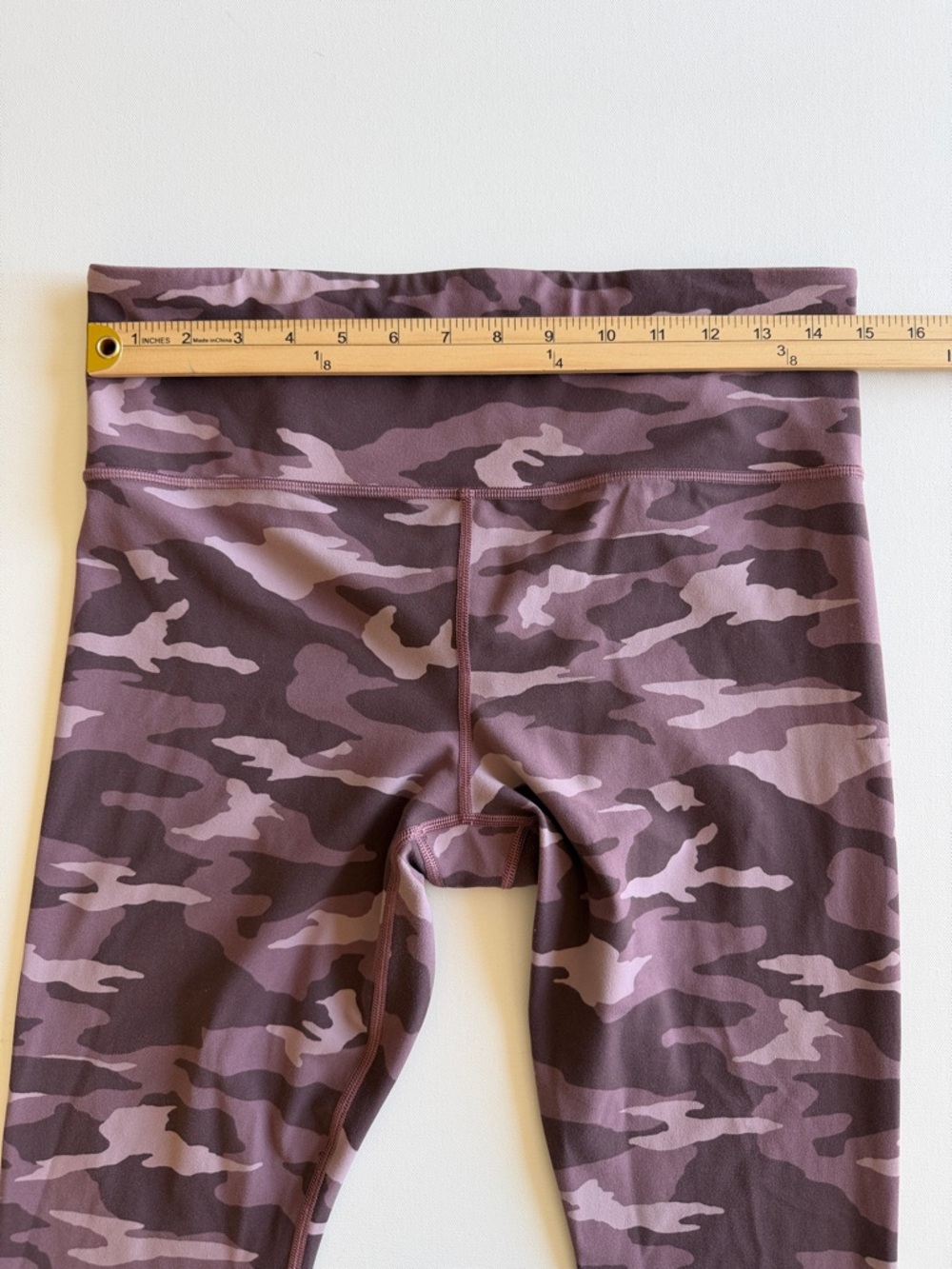 Athleta Elation 7/8 Leggings L Mauve Purple Camo High Rise Yoga Pants - Picture 7 of 11